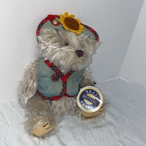 Blossom The Bear of Wealth Legend The Brass Button Collection Stuffed Plush Toy - Picture 2 of 8
